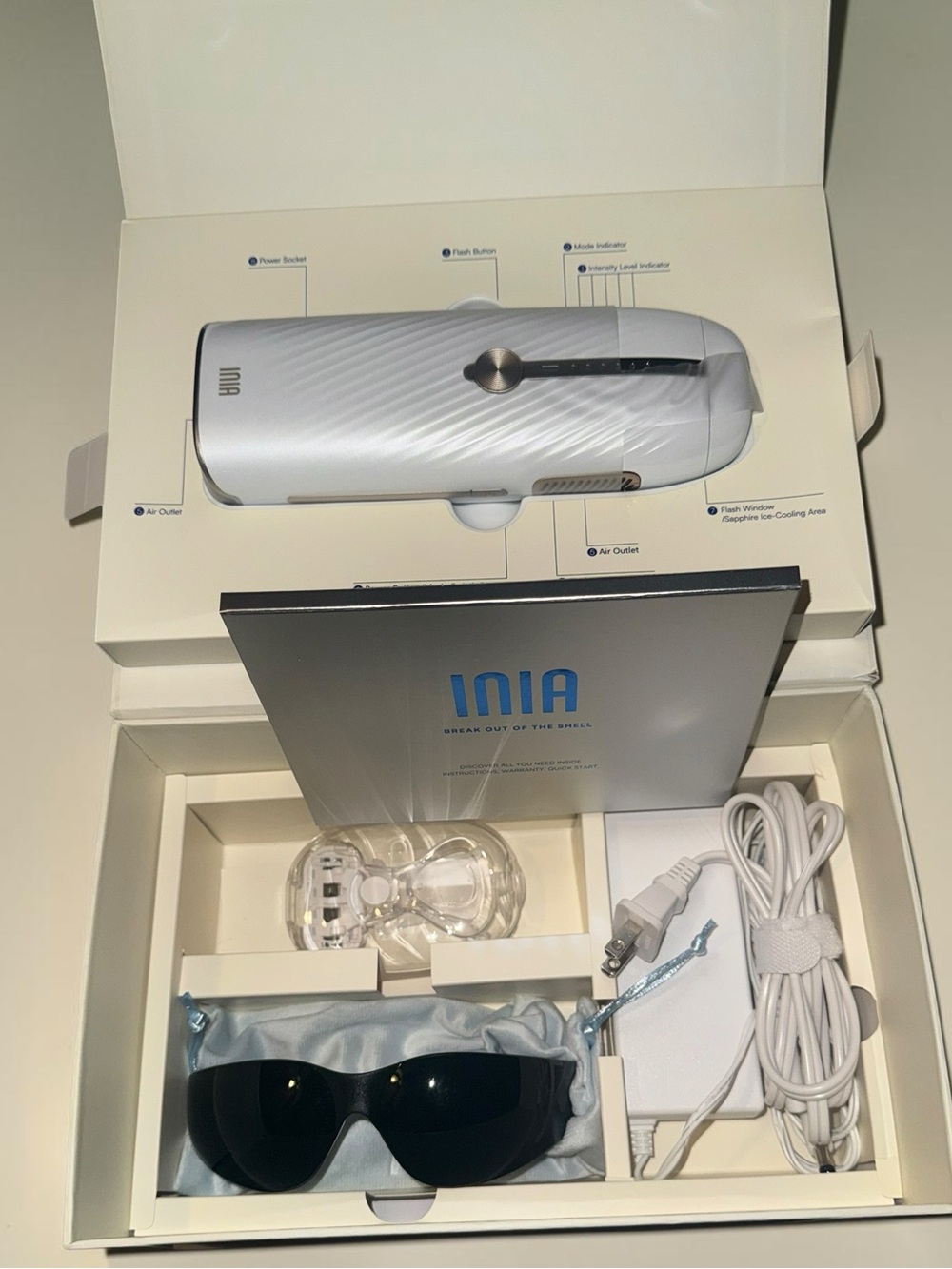 INIA IPL Hair Removal Device with Sapphire Ice-Cooling